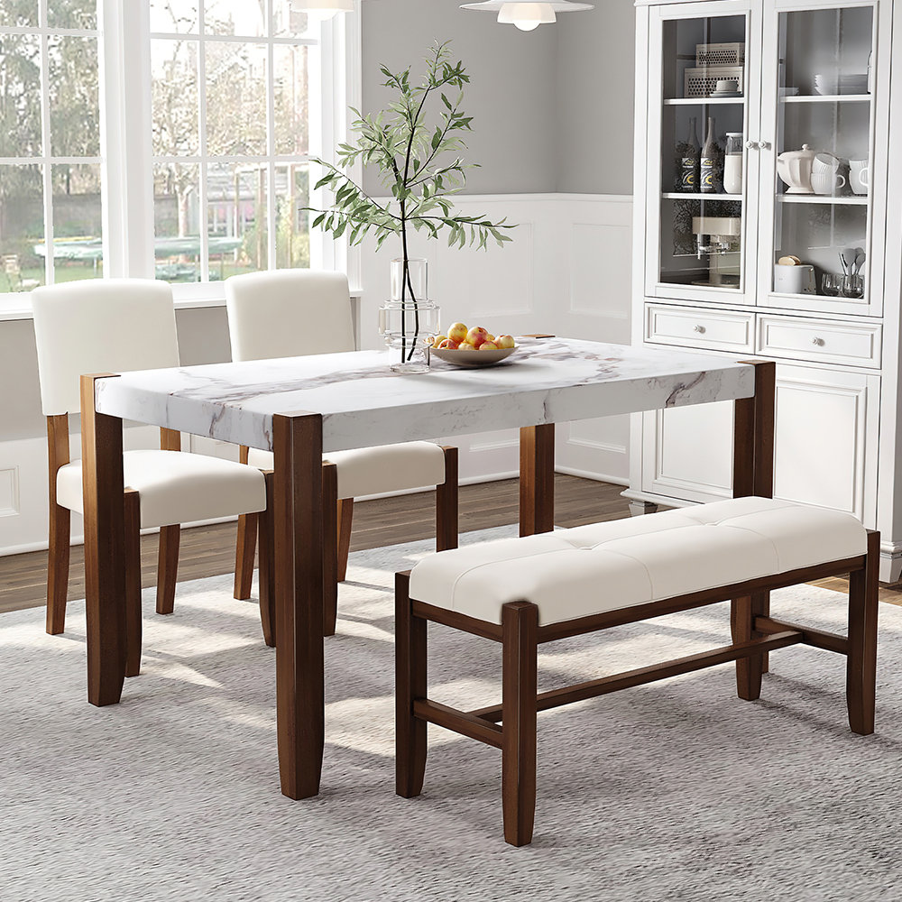 Ivy Bronx 4-Piece Dining Table Set, 46" Modern Dining Table Set For 4 ...